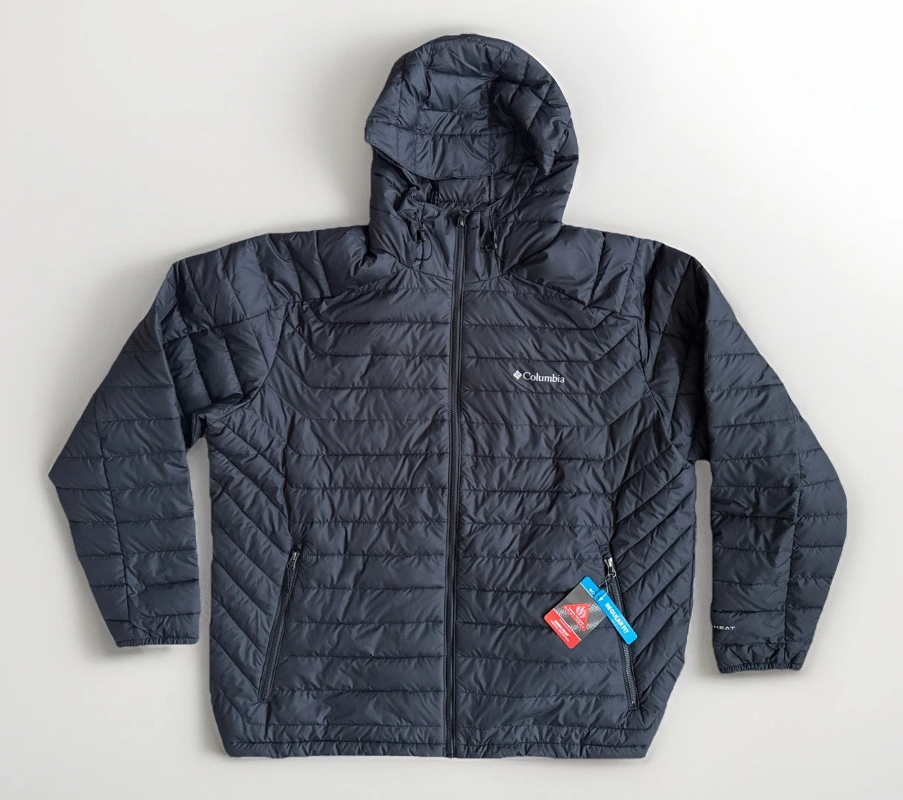 Columbia Omni Heat White Out 1.0 FS Hooded Full Zip Puffer Jacket Men's 2XL