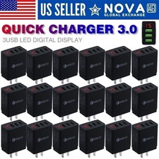 3 Port USB Home Wall Fast Charger for Cell Phone iPhone Samsung Android Lot of