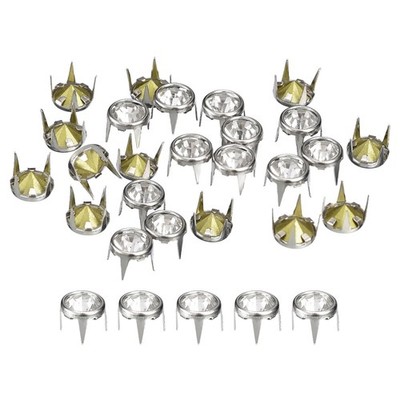 120Pcs 9mm/0.35'' Rhinestone Claw Beads Nailhead for Craft Making, Silver White