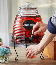 2.4 Gallon Beehive Glass Beverage Drink Water Ice Tea Dispenser Jar With Stand