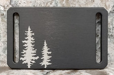 GRIP6 BELT BUCKLE - PINE TREES - GUNMETAL GRAY - THIN - 1.1 INCH WIDE