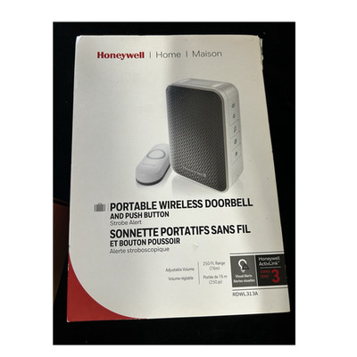 Honeywell RDWL313A Portable Wireless Door Chime Kit w/ Button, Strobe, Vol