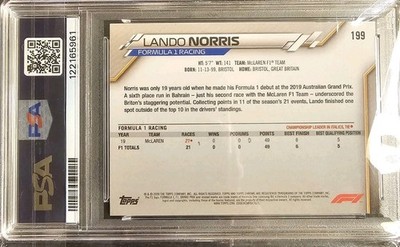 LANDO NORRIS 2020 Topps Chrome F1 Sapphire Freshest RC McLaren