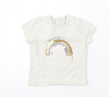 Girls UK Size 18-24 Months Jeff&Co Grey Basic T-Shirt