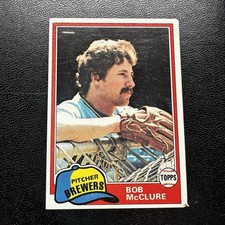1981 Topps Bob McClure #156 Milwaukee Brewers MLB Baseball Base Set Trading Card