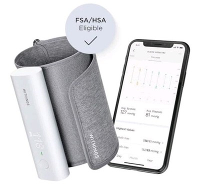 Withings BPM Connect Smart Wi-Fi Blood Pressure Monitor Gray White New Open Box