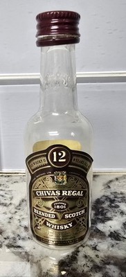 Vintage Chivas Regal 12-Year Blended Scotch Whisky Mini Bottle   50 mL, Empty 
