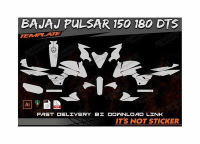 BAJAJ PULSAR 150 180 DTS template vector 1/1 real scale EPS PDF CDR
