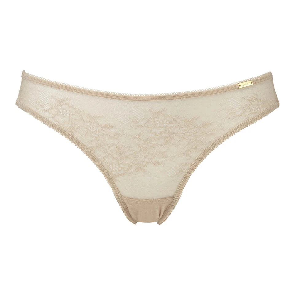Tanga de malla transparente de encaje brillante Gossard nueva ropa interior para mujer desnuda 13006 Foto 3 de 4