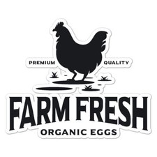 Farm Fresh Organic Eggs Sticker Decal