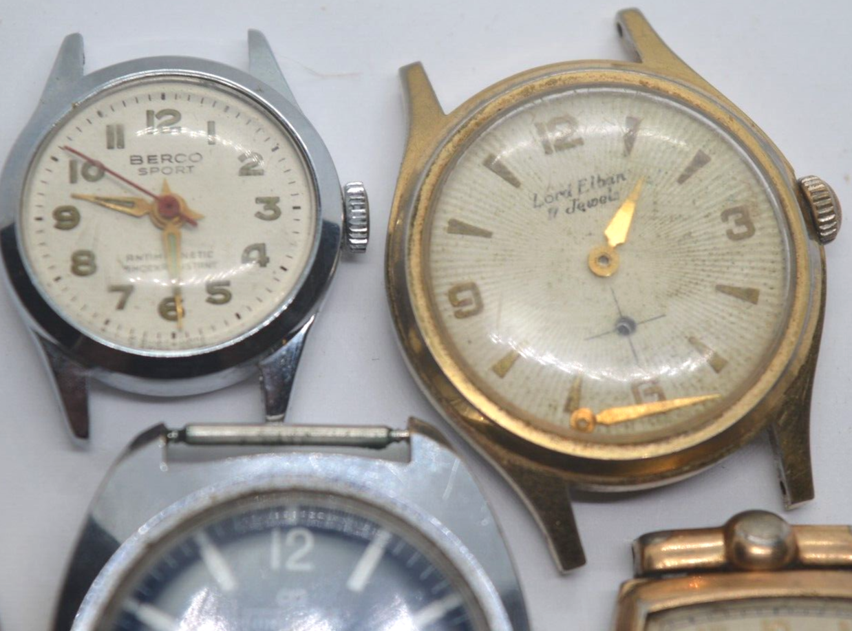 10 VTG Mens wind up watches **HELBROS*BENRUS**LORD ELBAN**TIMEX**BERCO