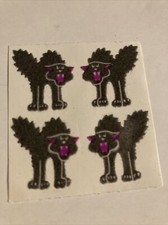 Vintage Sandylion fuzzy black cat stickers