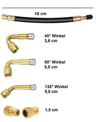 MARKENLOS Ventilverlängerung Adapter Winkel Auto Fahrrad Segway E Scooter E Roller Motorad