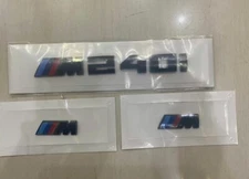 GLOSS BLACK for M240i + FENDER BADGE X2 CUSTOM REAR LETTERING 1 SERIES 3M