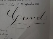 1887 Rumänien King Carol I Unterzeichnet Royal Dokumente Dekret Order Rumänisch