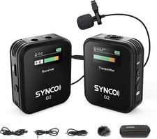 SYNCO G2 A1 Wireless Lavalier Microphone System 1 Transmitter  1 Receiver Lape