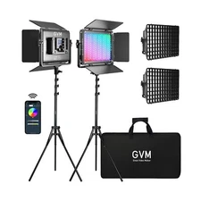 GVM 1300D RGB Video Light with Softbox, 65W LED Video Lighting Kit, 25000lux/...