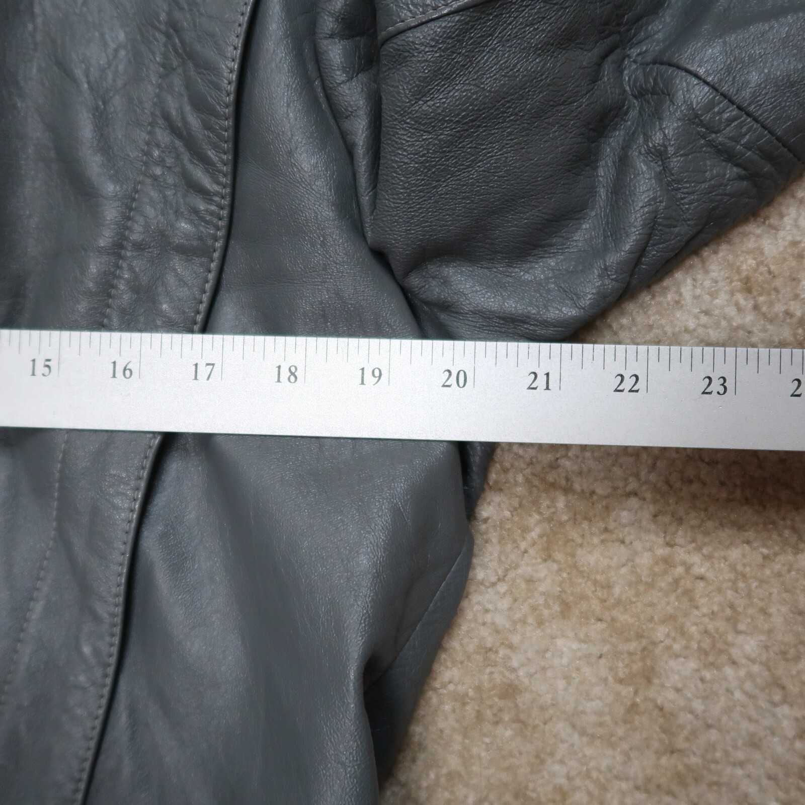 Vintage Gray Leather Jacket Bomber Continental Leathe… Gem