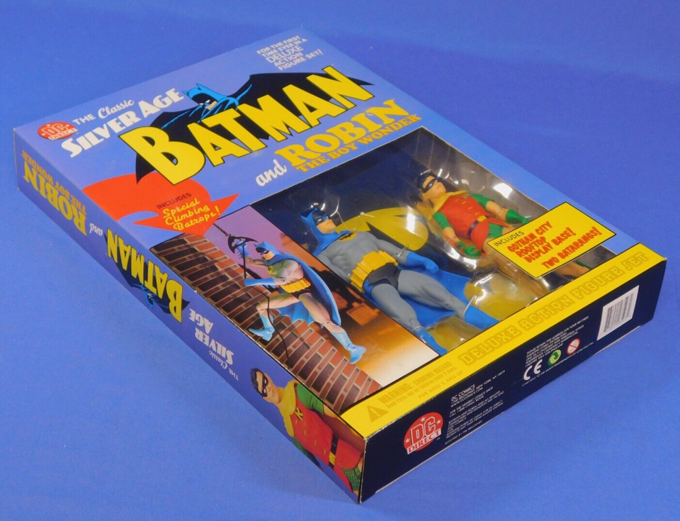 DC DIRECT SILVER AGE BATMAN & ROBIN FIGURE SET SEALED 1966 TV SERIES ...