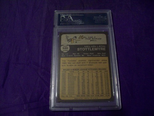 1973 TOPPS #520 MEL STOTTLEMYRE (YANKEES) PSA 9 - Picture 2 of 2