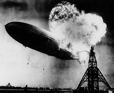 Zeppelin Hindenburg catching fire on May 6, 1937 Crash 8"x 10" Photo 27