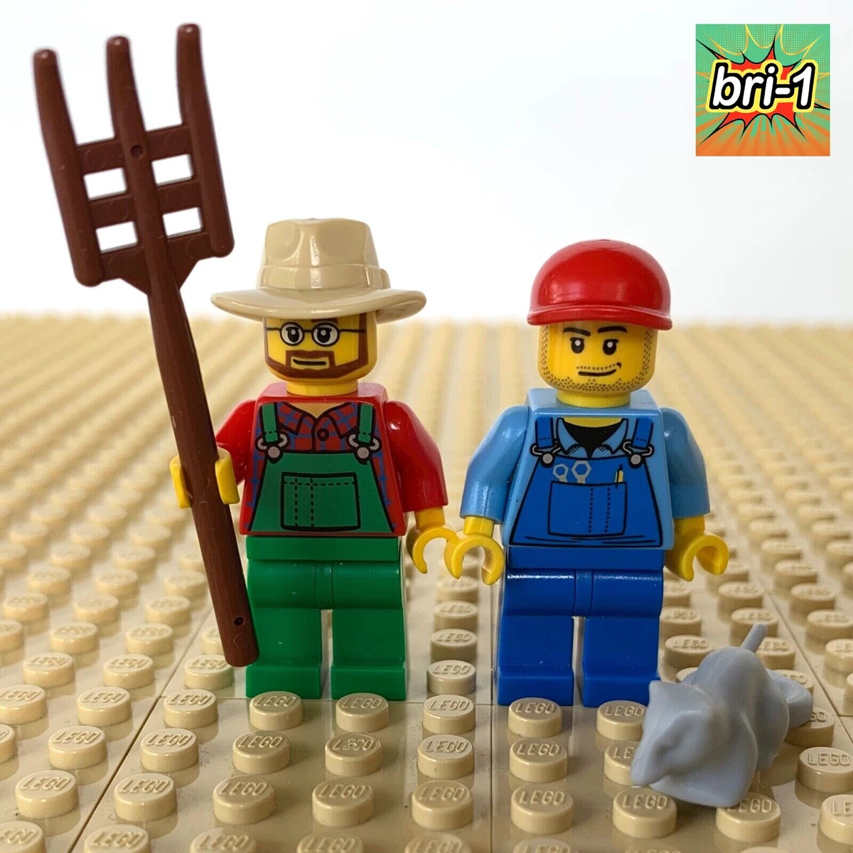 LEGO City Farm Farmer Green Farm Hand RAT cty0133 cty0134