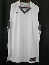 Under Armour Men's Stock Crunch Time Basketball Jersey Size XL White Grey