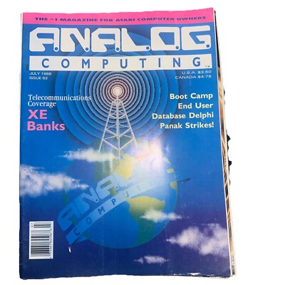 Analog (July 1988, No. 62) Vintage Atari Computing Magazine