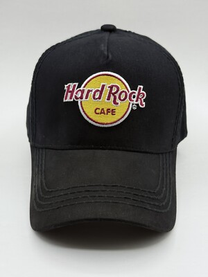 Hard Rock Cafe Black Adjustable Cap / Baseball Hat 100% Cotton Est