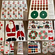 LOT OF 8 Vintage CHRISTMAS Panels Cut & Sews Cranston Wreath Farm Santa Snowman