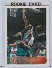 RAY ALLEN 1996/97 Topps ROOKIE CARD Basketball RC Milwaukee Bucks BOSTON CELTICS