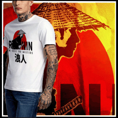 Samurai Warrior Charge Bushido Code Kanji Japanese Katana Ronin Assassin T-Shirt