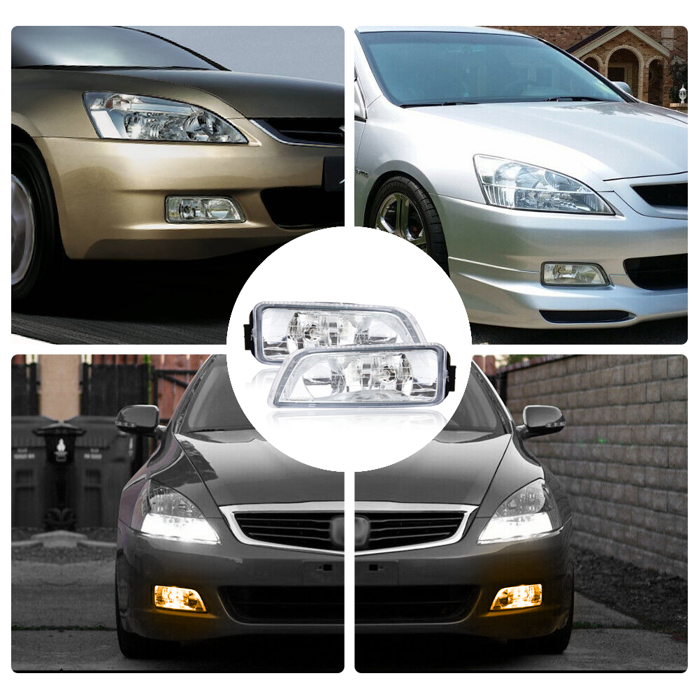 Pari Clear Bumper Driving Fog Lights For 20032007 Honda Accord 4DR
