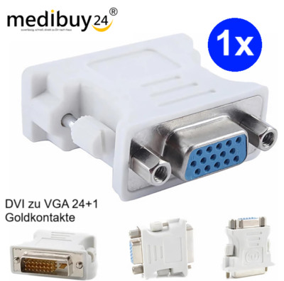 DVI-D 24+1 zu auf VGA Digital Adapter D-Sub PC TFT Monitor Beamer Buchse Stecker