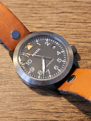 Fossil Aeroflite Three-Hand Date Leather Watch - Tan AM4561 - Needs new battery