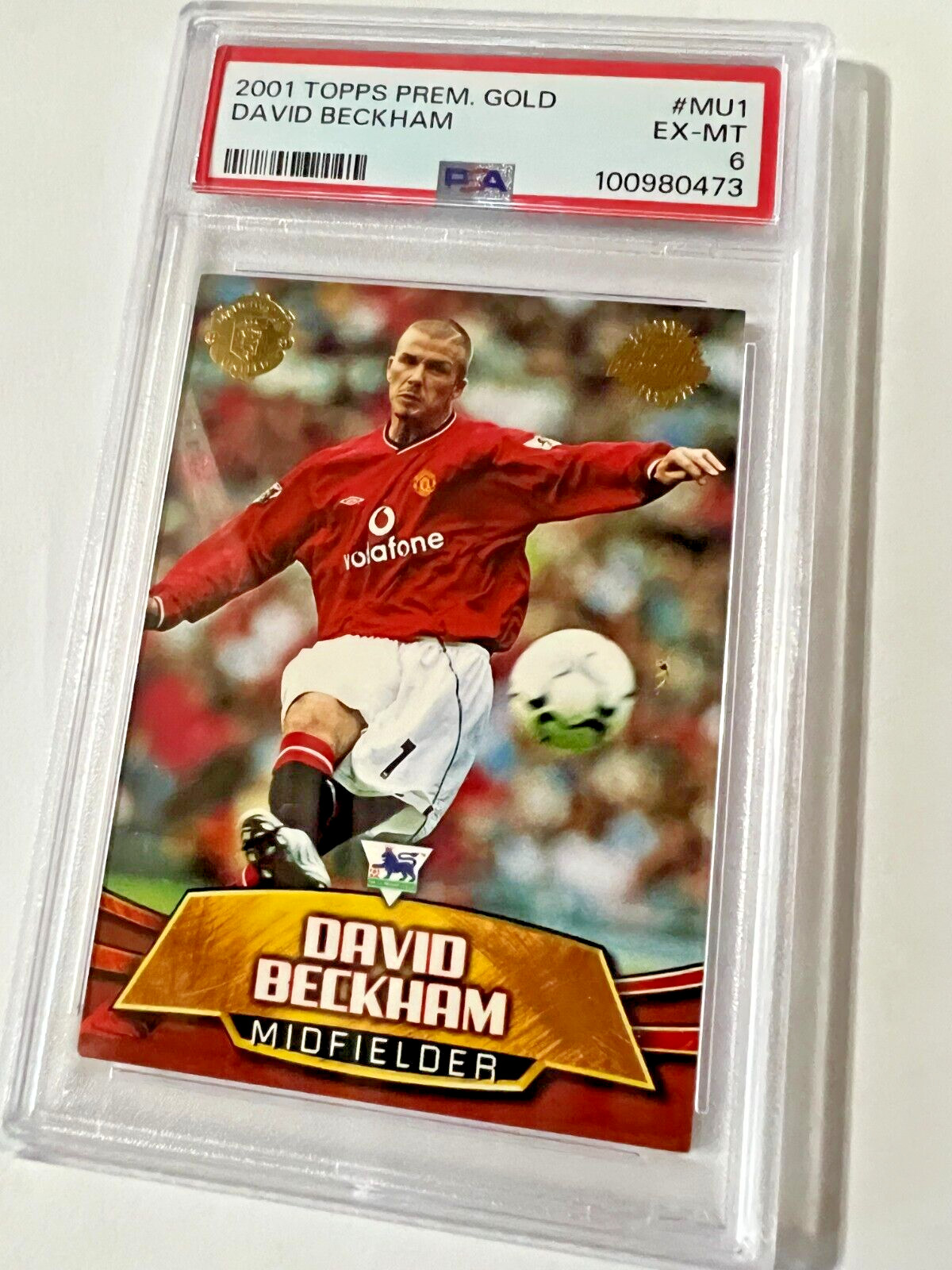2001 Topps Premier Gold Manchester United #MU1 David Beckham PSA 6 view 12