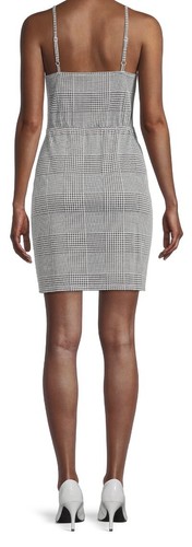 No Boundaries Junior's Sleeveless Black/Gray Plaid Front Zip Dress NWT 2XL (19) - Picture 3 of 4