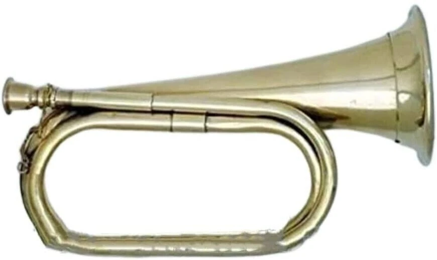 Corneta de latón macizo de la era de la Guerra Civil cuerno de caballería militar de Estados Unidos nuevo Foto 2 de 3