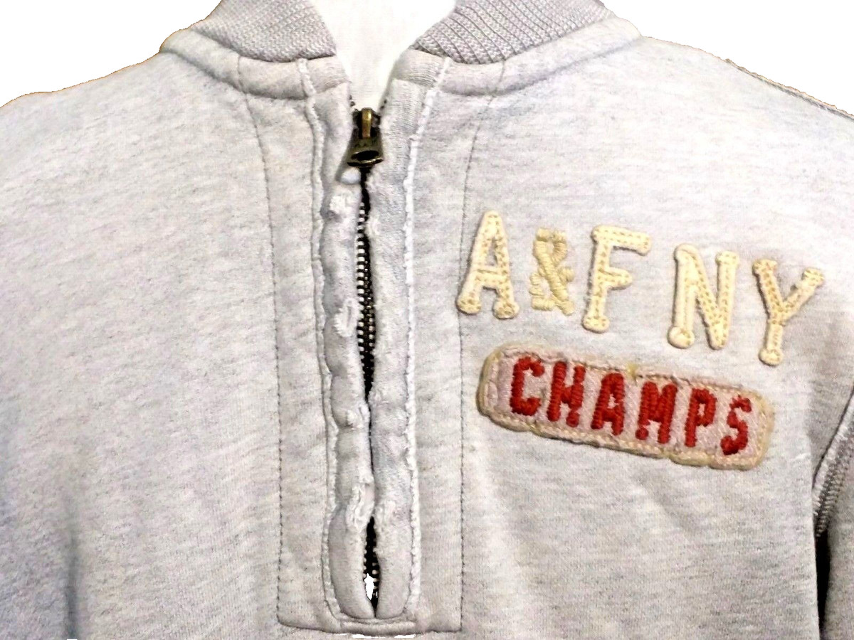 ABERCROMBIE & FITCH RN 75654 Grunge Style Quarter Zip Fleece  