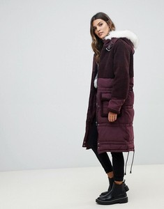 maroon parka coat