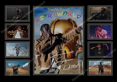 TRAVIS SCOTT A4 FOTOABZÜGE SIGNIERT ASTROWORLD MEINE AUGEN RAP MUSIK ERINNERUNGSSTÜCKE