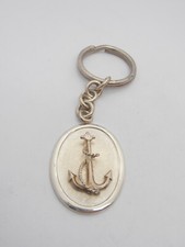 Anchor with Rope: 925 Silver Keychain - Navy - Maritime - Sailor