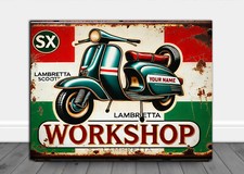 PERSONALISED Scooter Lambretta SX Mod Workshop Garage Metal Retro Sign RNG09