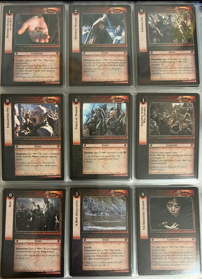 Lord of the Rings TCG LOTR The Fellowship of the ring set 1 complete set 365/365 - Image 3 of 4