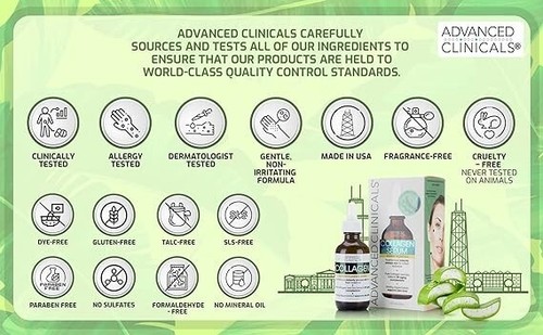 Advanced Clinicals Collagen Face Serum Visibly Plumps Allergy Tested 1.75 Fl Oz - Picture 10 of 11