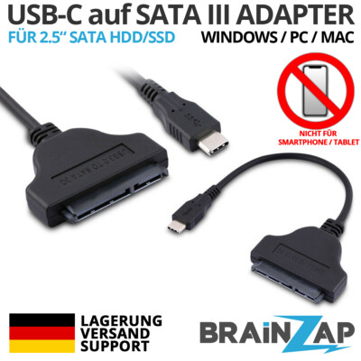 USB-C 3.1 Typ C auf SATA III 3 Adapter Kabel Konnektor Konverter 2,5'' SSD / HDD