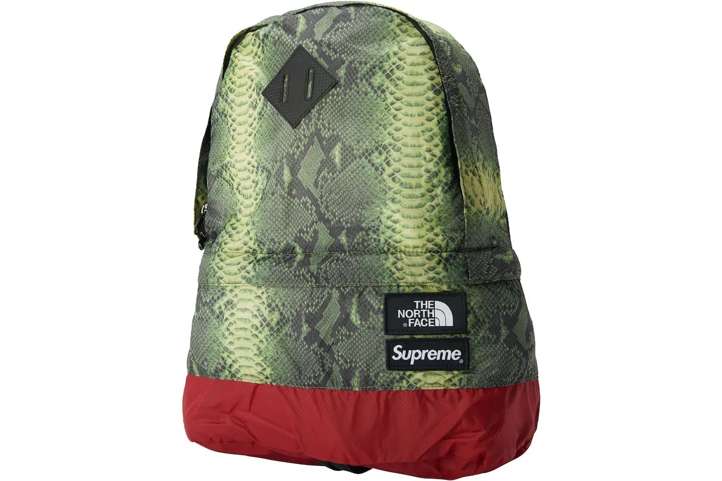 Sac à dos en peau de serpent vert Supreme X The North Face SS18   Neuf