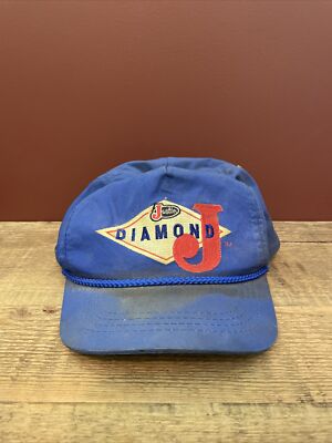 Diamon J Justin Boots SnapBack Trucker Hat Blue Western Farmer 