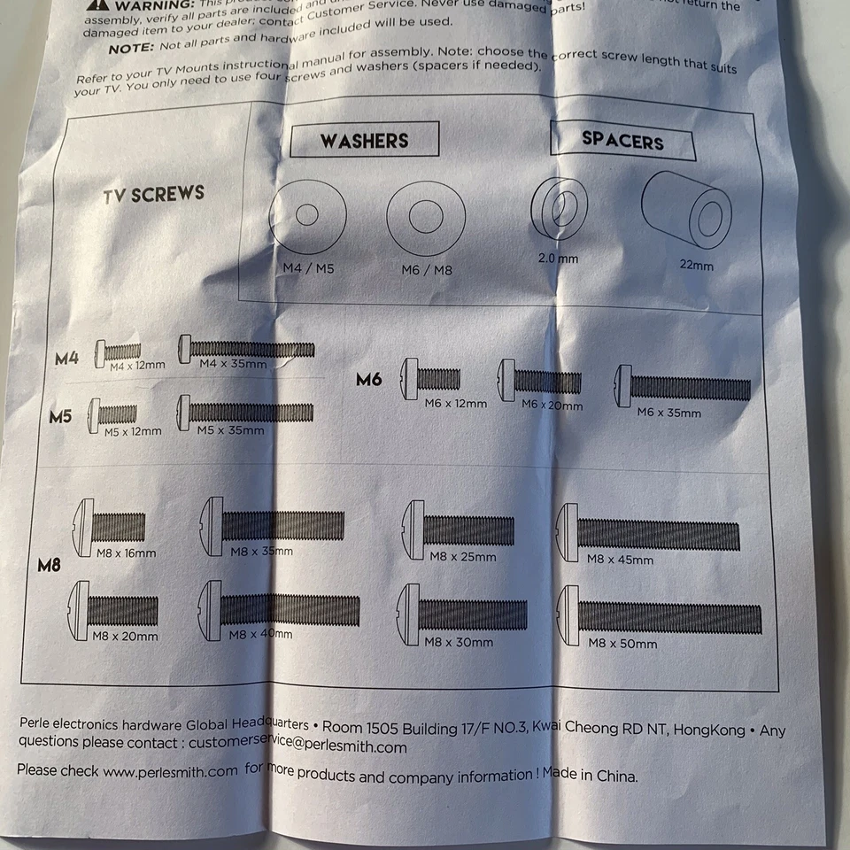  TV Mount Hardware Universal  Pack Fits All TVs Includes M4, M5, M6, and M8 TV - Image 4 of 4