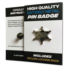 Sheriff High Quality All Metal Pin Badge with Secure Locking Back